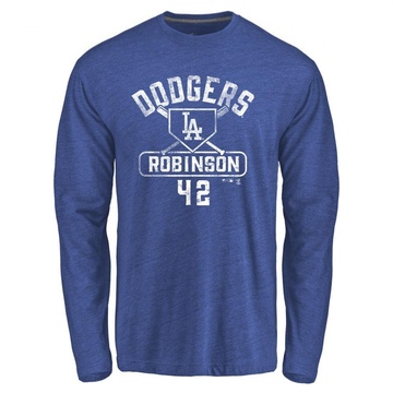 Youth Los Angeles Dodgers Jackie Robinson ＃42 Base Runner Long Sleeve T-Shirt - Royal