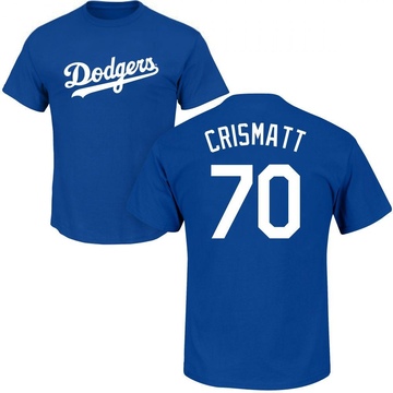 Youth Los Angeles Dodgers Nabil Crismatt ＃70 Roster Name & Number T-Shirt - Royal