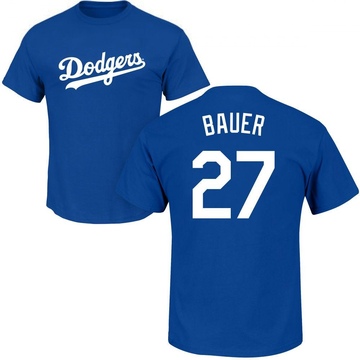 Youth Los Angeles Dodgers Trevor Bauer ＃27 Roster Name & Number T-Shirt - Royal
