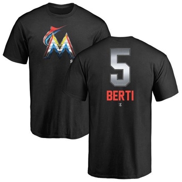 Youth Miami Marlins Jon Berti ＃5 Midnight Mascot T-Shirt - Black