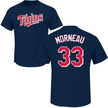 Youth Minnesota Twins Justin Morneau ＃33 Roster Name & Number T-Shirt - Navy