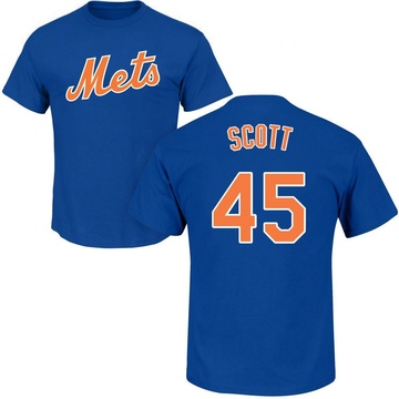 Youth New York Mets Christian Scott ＃45 Roster Name & Number T-Shirt - Royal