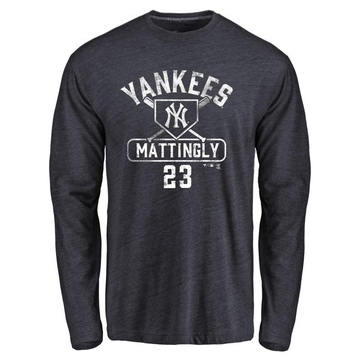 Youth New York Yankees Don Mattingly ＃23 Base Runner Long Sleeve T-Shirt - Navy