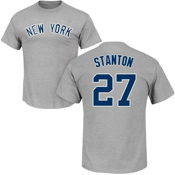Youth New York Yankees Giancarlo Stanton ＃27 Roster Name & Number T-Shirt - Gray