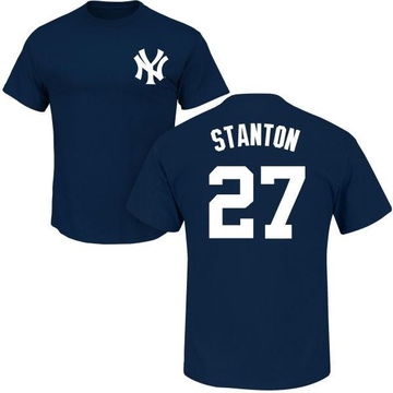 Youth New York Yankees Giancarlo Stanton ＃27 Roster Name & Number T-Shirt - Navy