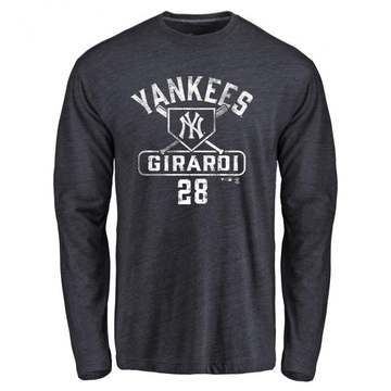 Youth New York Yankees Joe Girardi ＃28 Base Runner Long Sleeve T-Shirt - Navy