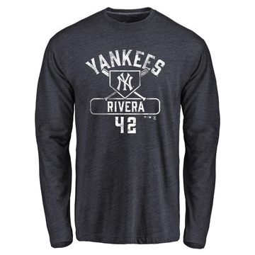 Youth New York Yankees Mariano Rivera ＃42 Base Runner Long Sleeve T-Shirt - Navy