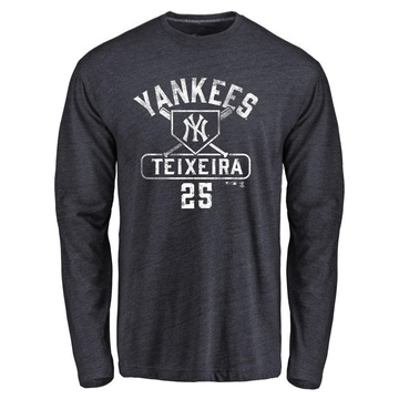 Youth New York Yankees Mark Teixeira ＃25 Base Runner Long Sleeve T-Shirt - Navy