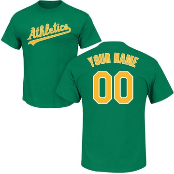 Youth Oakland Athletics Custom ＃00 Roster Name & Number T-Shirt - Green