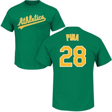 Youth Oakland Athletics Manny Pina ＃28 Roster Name & Number T-Shirt - Green