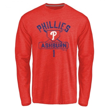 Youth Philadelphia Phillies Richie Ashburn ＃1 Base Runner Long Sleeve T-Shirt - Red