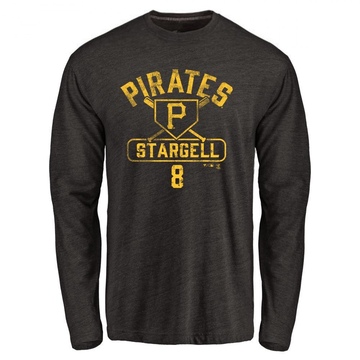 Youth Pittsburgh Pirates Willie Stargell ＃8 Base Runner Long Sleeve T-Shirt - Black