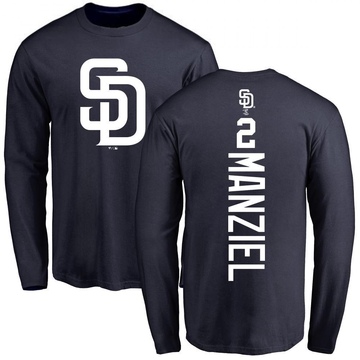 Youth San Diego Padres Johnny Manziel ＃2 Backer Long Sleeve T-Shirt - Navy