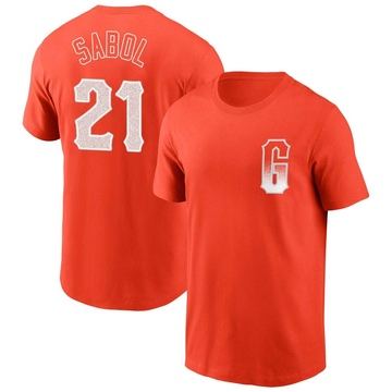 Youth San Francisco Giants Blake Sabol ＃21 City Connect Name & Number T-Shirt - Orange