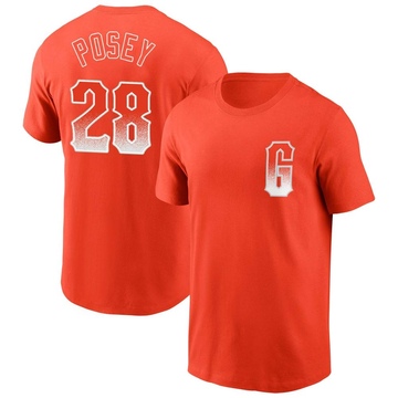 Youth San Francisco Giants Buster Posey ＃28 City Connect Name & Number T-Shirt - Orange