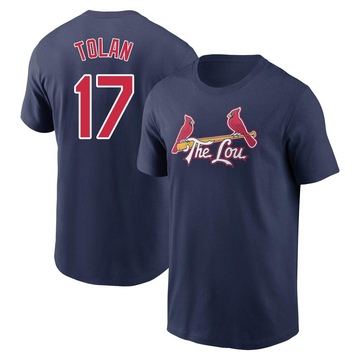 Youth St. Louis Cardinals Bobby Tolan ＃17 2024 City Connect Name & Number T-Shirt - Navy