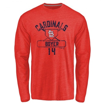 Youth St. Louis Cardinals Ken Boyer ＃14 Base Runner Long Sleeve T-Shirt - Red