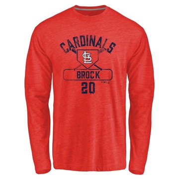 Youth St. Louis Cardinals Lou Brock ＃20 Base Runner Long Sleeve T-Shirt - Red