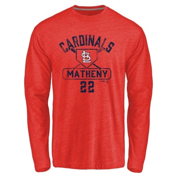 Youth St. Louis Cardinals Mike Matheny ＃22 Base Runner Long Sleeve T-Shirt - Red
