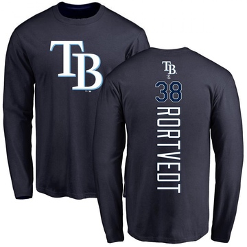 Youth Tampa Bay Rays Ben Rortvedt ＃38 Backer Long Sleeve T-Shirt - Navy