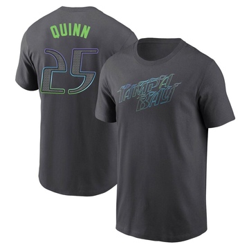 Youth Tampa Bay Rays Roman Quinn ＃25 2024 City Connect T-Shirt - Charcoal