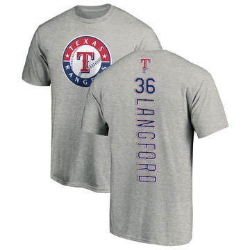 Youth Texas Rangers Wyatt Langford ＃36 Backer T-Shirt Ash